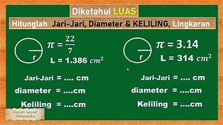 Rumus Untuk Mencari Keliling Lingkaran Jika Diketahui Diameter Adalah